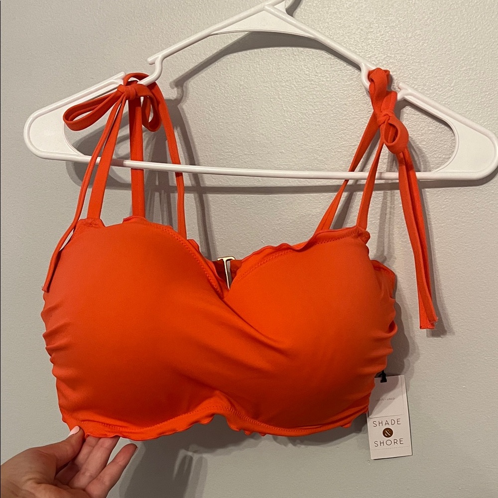 Shade & Shore Bright Orange Bikini Top